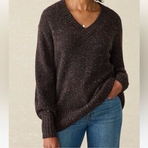 Faherty Driftwood Donegal Sweater Merino Wool Blend Womens Medium Quiet Luxury